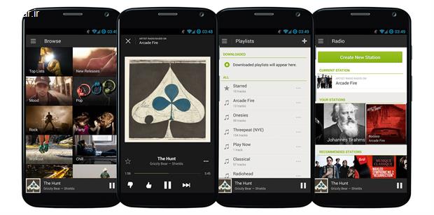 اپلیکیشن Spotify مقایسه اپلیکیشن های پخش موزیک آنلاین برای خودرو